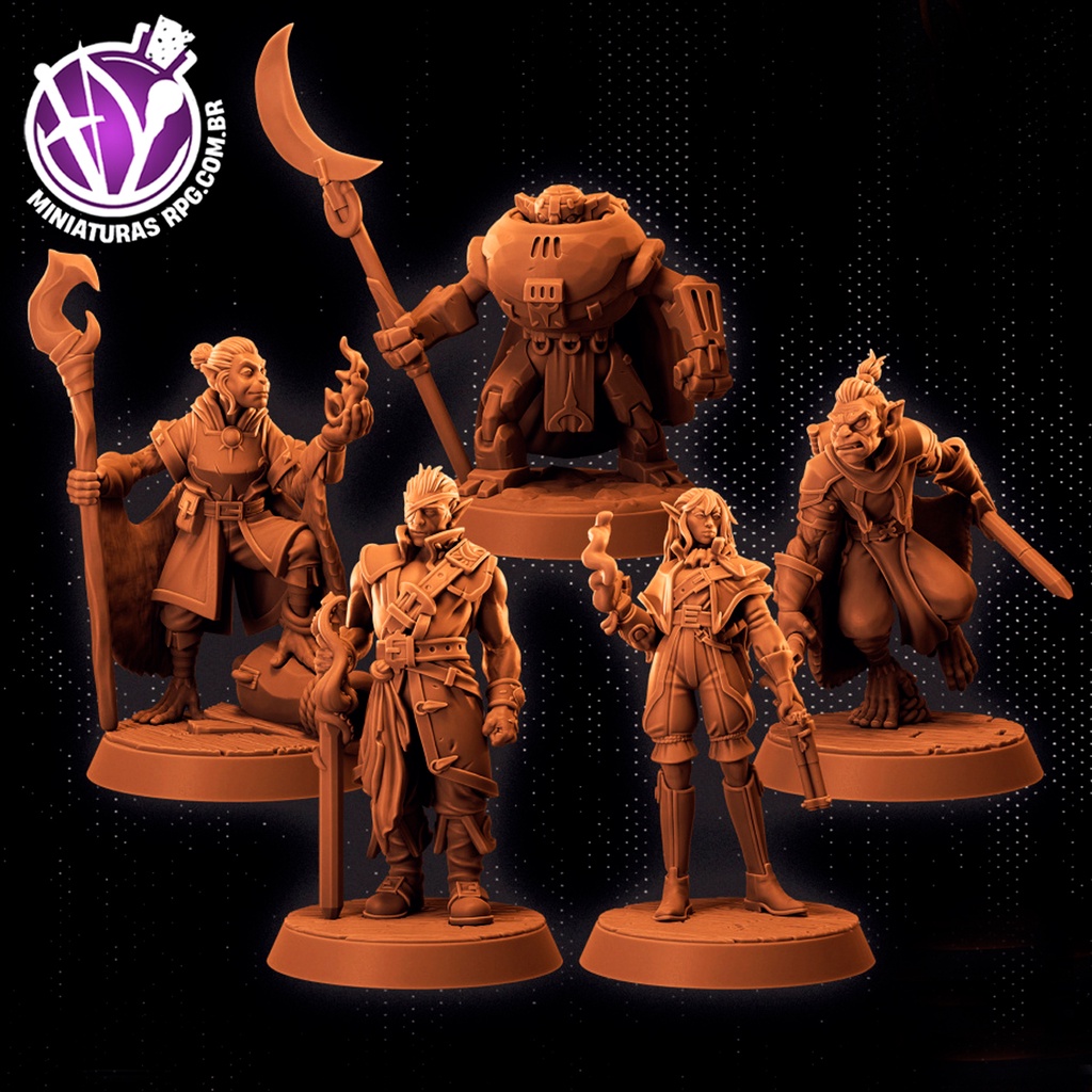 Herois Steampunk Miniaturas RPG Coleção Corsairs of the Ember Void - Broken Anvil - D&D Dungeons and Dragons