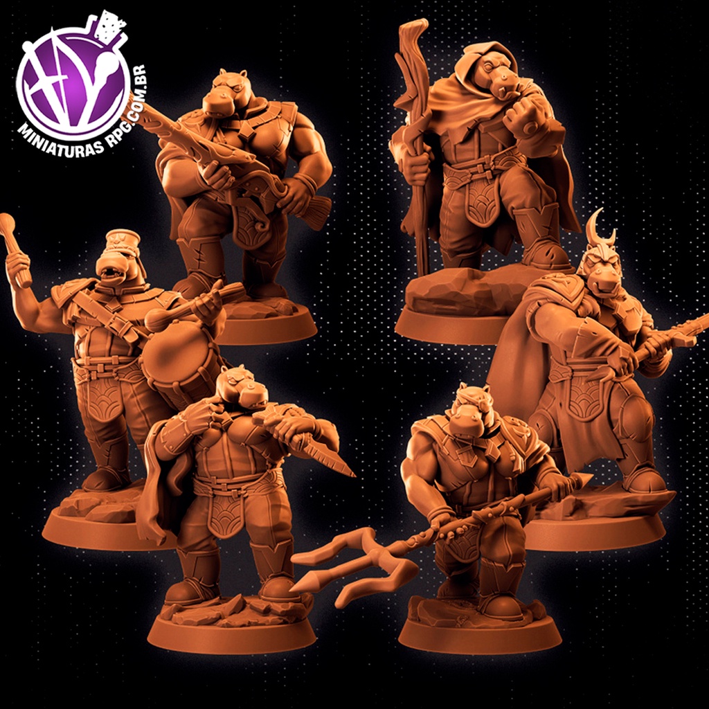 Criaturas Hippokin Clases Tradicionais Miniaturas RPG Coleção Corsairs of the Ember Void D&D Dungeons and Dragons