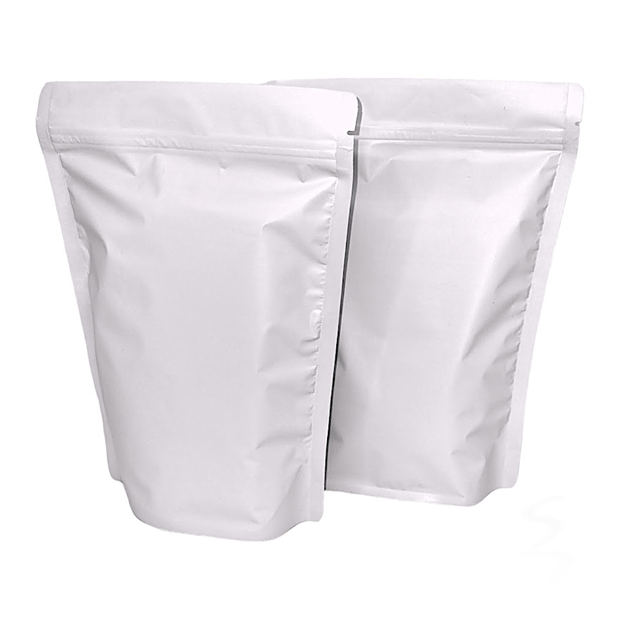Kit 50 Sacos Stand Up Pouch Branco Fosco com Zíper 220 ml (10x17 cm) - Embalagem Versátil e Prática