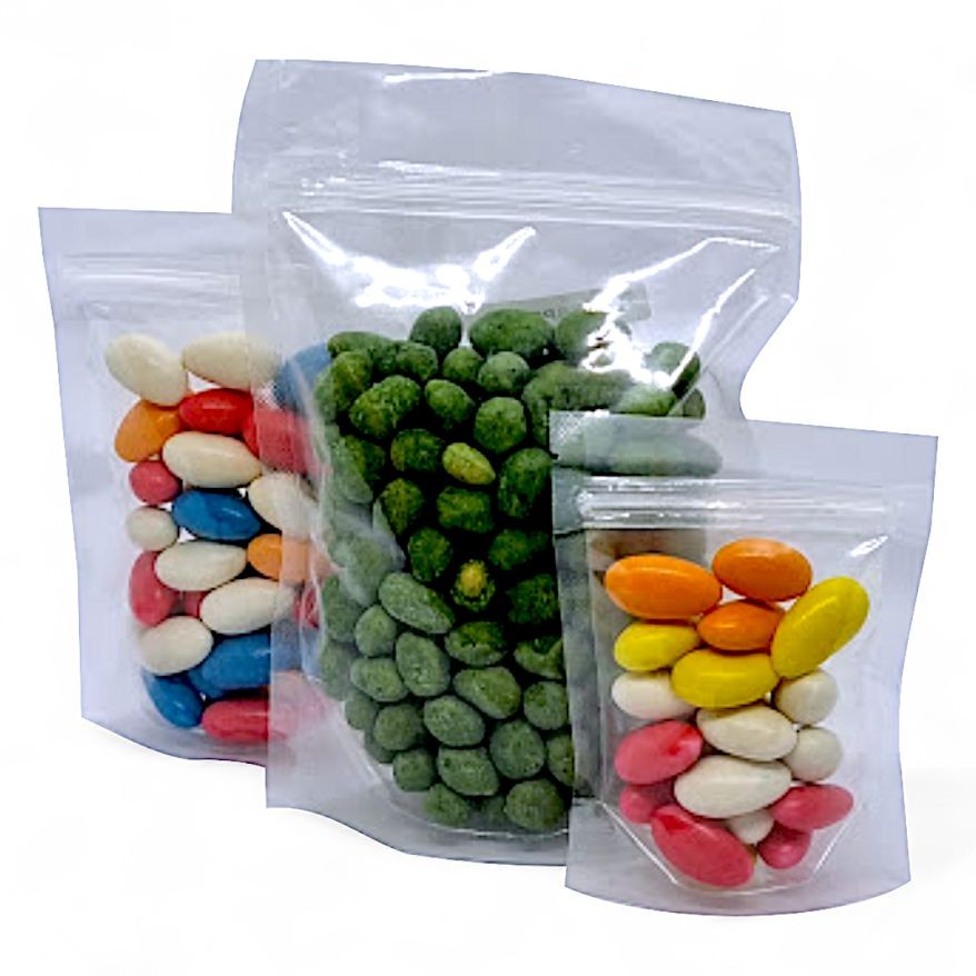 Kit 500 Sacos Stand Up Pouch Transparente Zíper 150 ml (10x15x5 cm) - Ideal para Alimentos