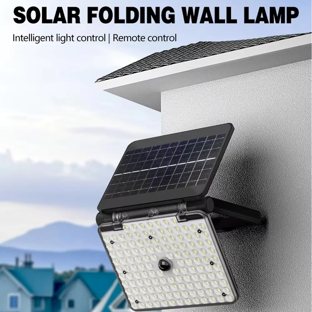 Solar Waterproof Outdoor Courtyard Light with Flood Sensor LED Wall Light for Home Camping Emergency Use