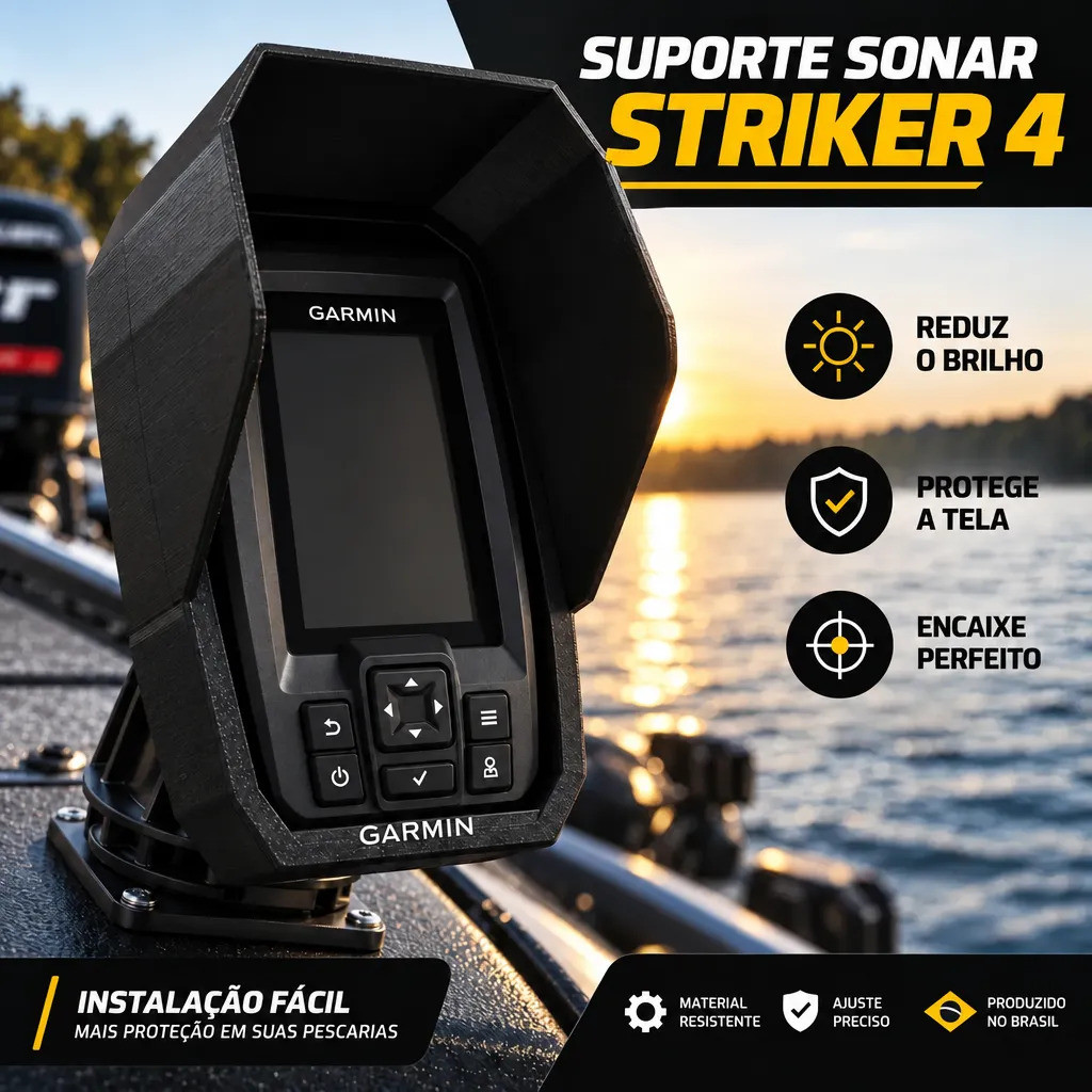 Capa Proteção Sol Sombra Sonar Garmin Striker 4 3,5 Pol