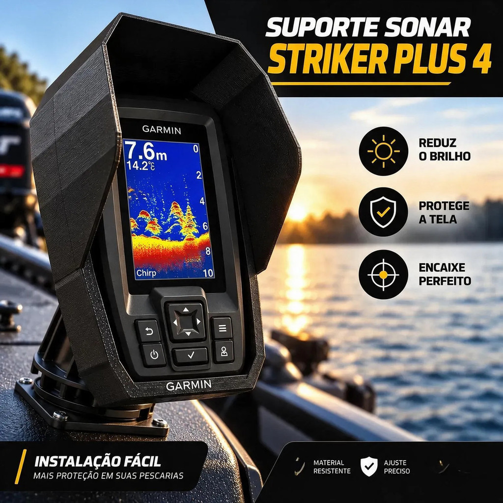 Capa Proteção Sol Sombra Sonar Garmin Striker Plus 4 4,3