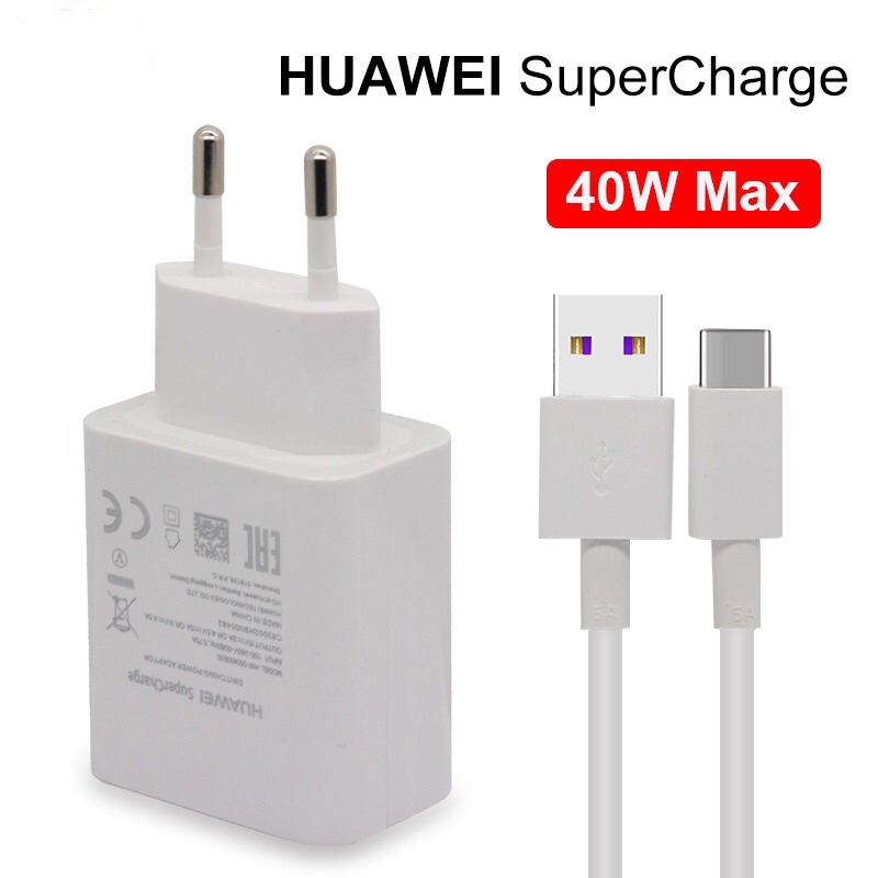 Carregador Huawei 5A Cabo 40W Super Adaptador Tipo C Rápido Para P30 P40 P10 P20 Pro Lite Mate 9 10 20 V20 Carregamento