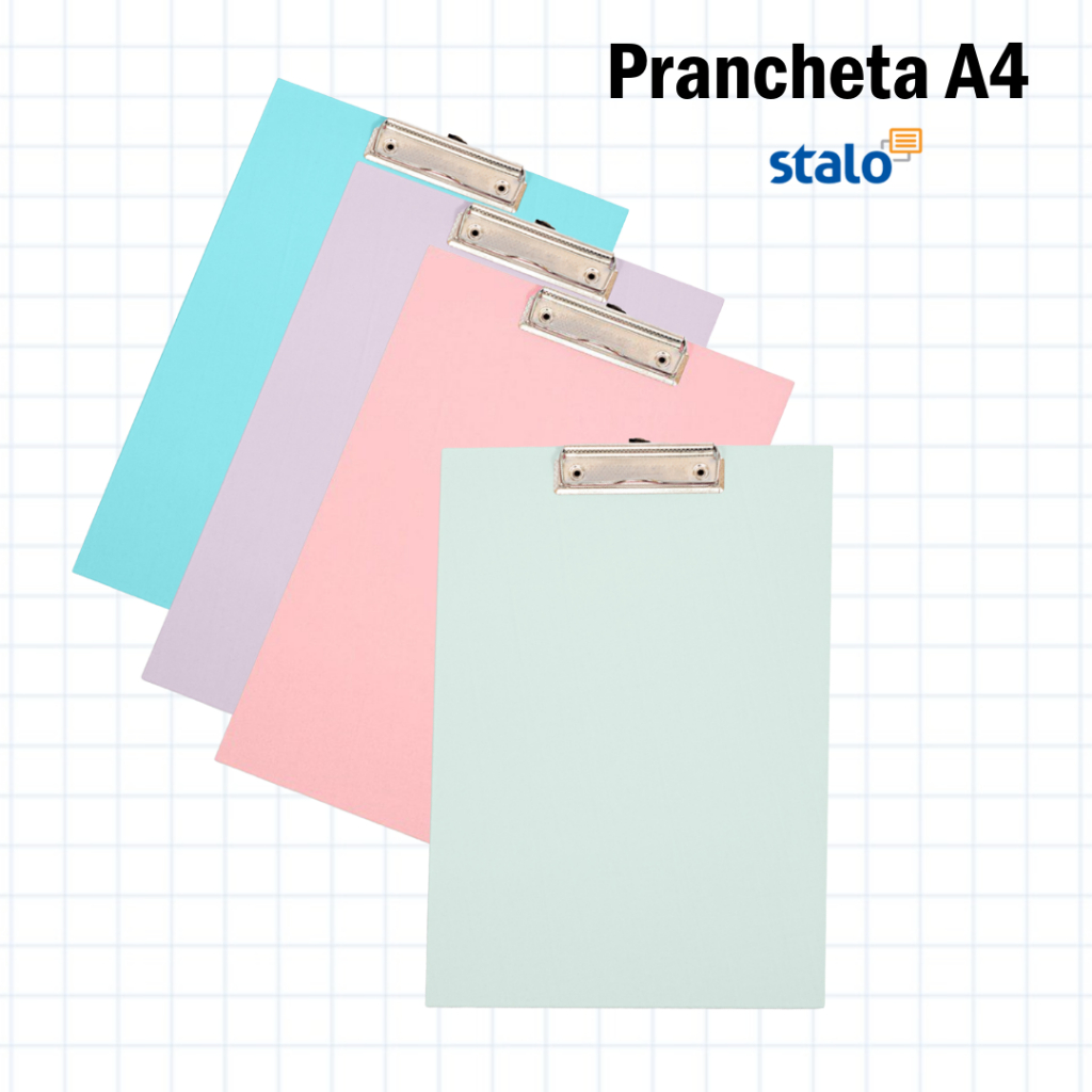 Prancheta A4 Colorida Mdf Com Prendedor Metálico Alta Qualidade
