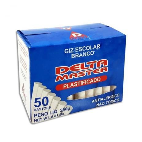 KIT GIZ ESCOLAR BRANCO E COLORIDO PLASTIFICADO ANTIALÉRGICO COM 50 UNIDADES PARA QUADRO NEGRO ENVIO EM 24H