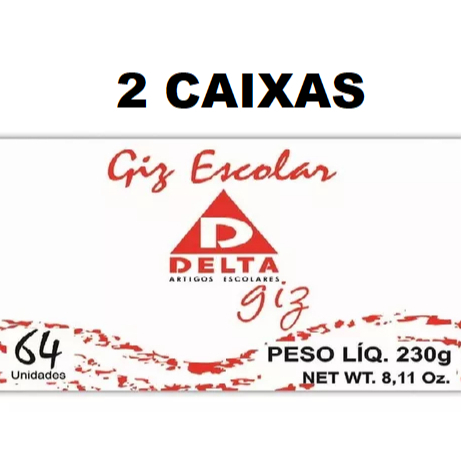 2 CAIXAS DE GIZ  ESCOLAR  *BRANCO OU COLORIDO p/ Quadro e Papeis Delta 128 Unidades .****ENVIAMOS PARA TODO BRASIL***