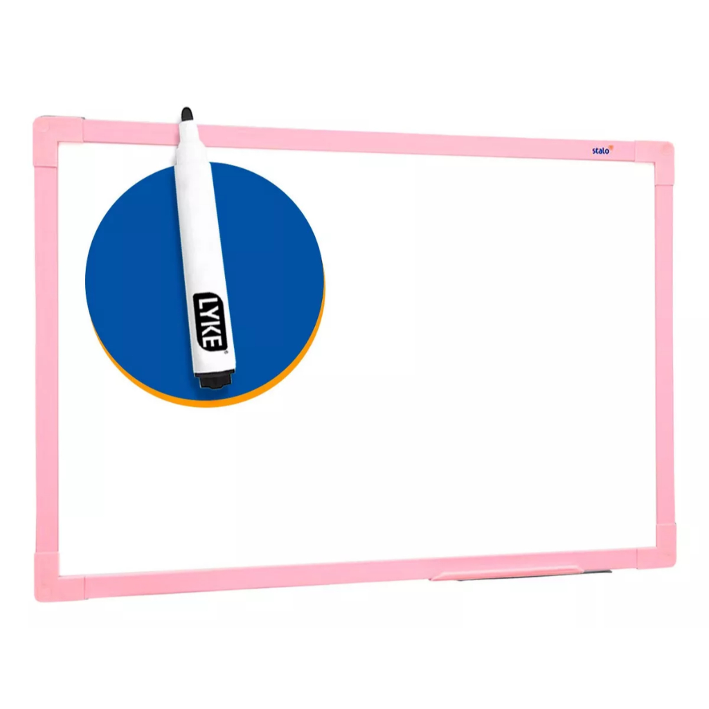 Lousa Quadro Branco 40x30cm Moldura Soft Colors Escolar Infantil e Caneta