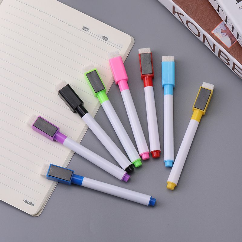 KIT Caneta Colorida para Quadro Branco | Canetinha Colorida ou Preta com Apagador | Caneta Escolar, Escritório