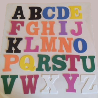 Alfabeto letras grandes Eva 26 Letras + 5 Vogais + 10 Números Multi Coloridos 10 Cores