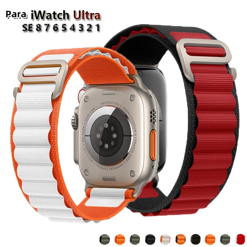 Smartwatch Nylon Pulseira Para Apple iWatch Ultra 38mm 40mm 41mm 45mm 42mm 49mm iWatch 10 11 46mm Pulseira Esportiva