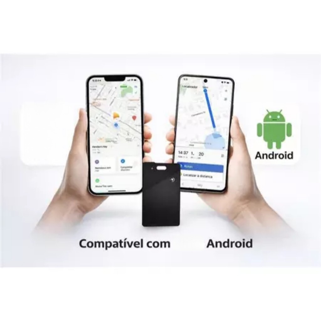 Cartão Rastreador Ultrafino 1,8 mm para Android Google Find Hub Recarregável Sem Fio