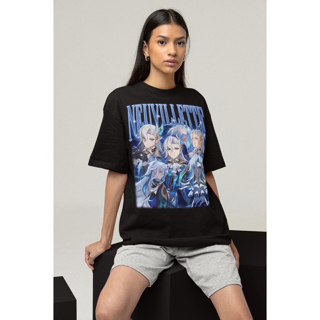 Camiseta Neuvillette Genshin Impact Gaming Videogame Husbando Moderna Estilosa Confortável Tendência