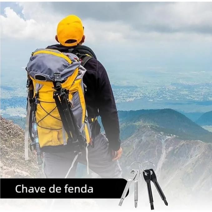 Chaveiro Camping EDC: Chave Fenda Philips Tool Portátil para Bolso