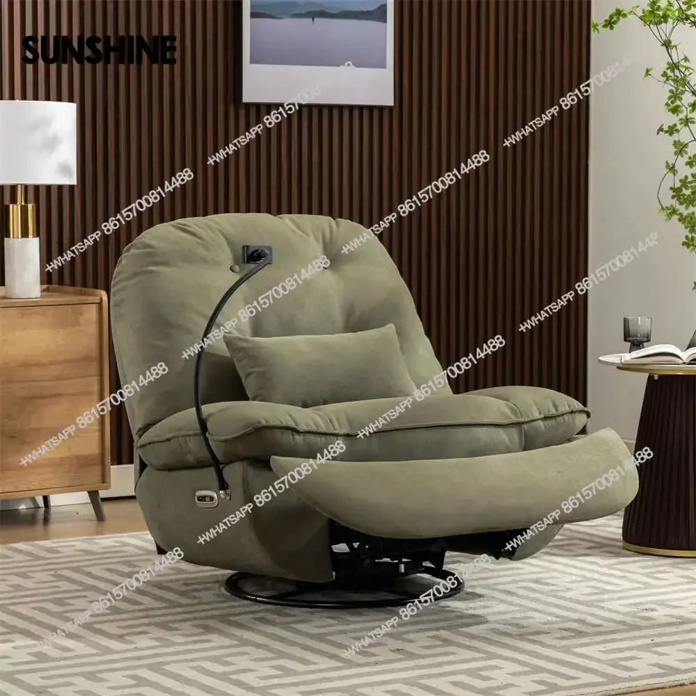 Custom Gaming Sleeping Working Reclinable Chair Swivel Single Smart Power Recliner Sofa USB Charger with BluetoothX