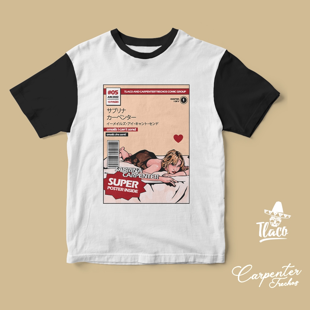 Camiseta E-mails I Can't Send (Sabrina Carpenter) de Algodão Unissex