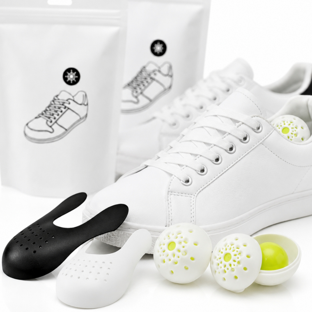 Kit Par Sneaker Shield Step Protetor Vinco Tênis Com 6x Bolas Anti Odor Preto e Branco 32 Ao 44 Premium