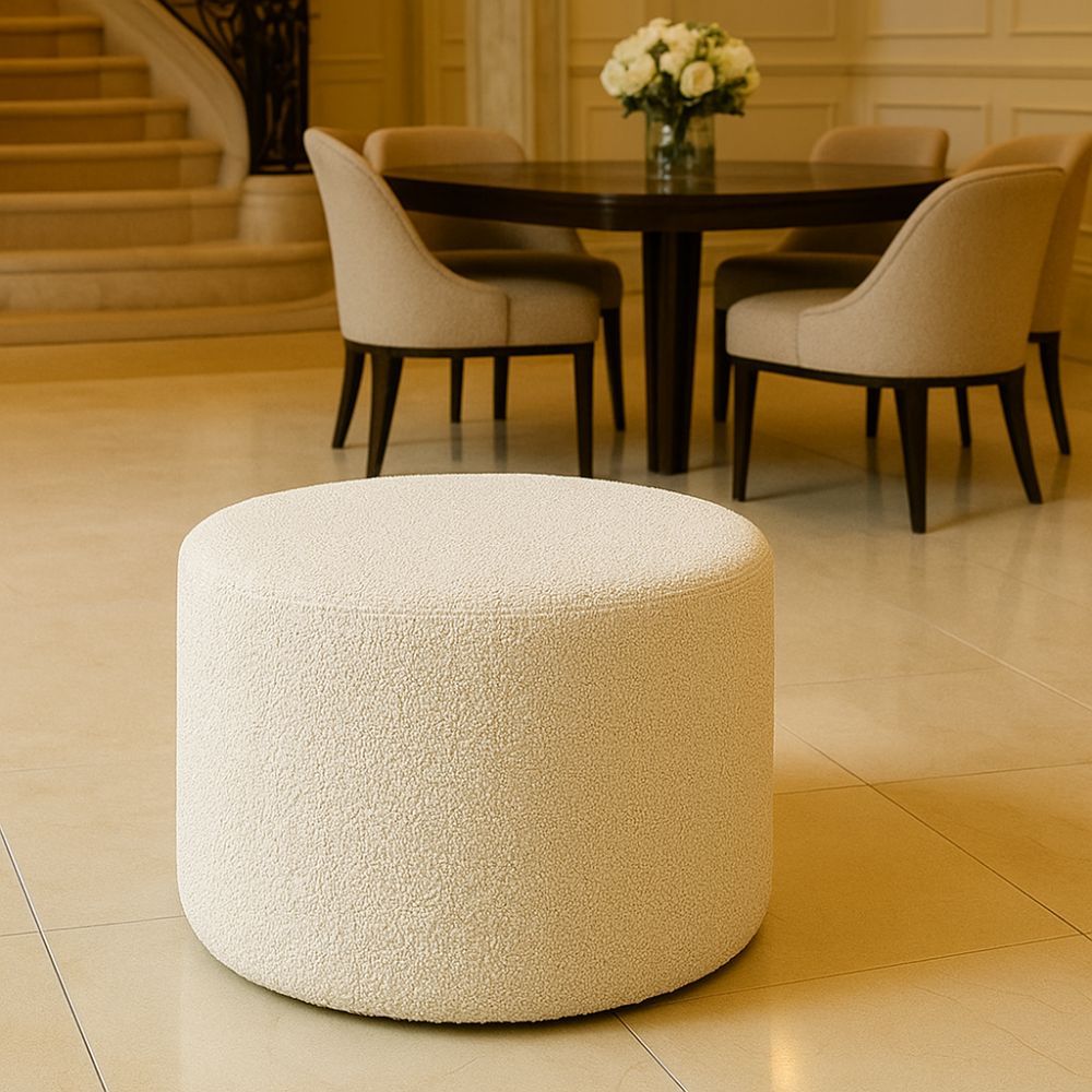 Puff Banco Banqueta Sofá Orgânico Redondo Grande 63cm P/ Sala Loja Closet Luxo Salão Estofado Modern