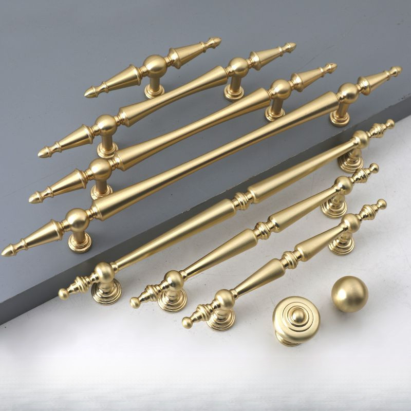 Modern Minimalista Nordic Handle Francês Ouro Armário Porta Gaveta Gaveta Brilhante Ouro Móveis Hardware alça redonda