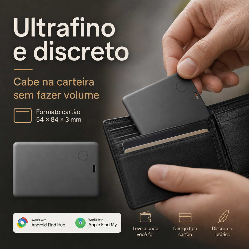 Rastreador Air Card Ultrafino iPhone Android Certificado App Oficial Distância Global GPS