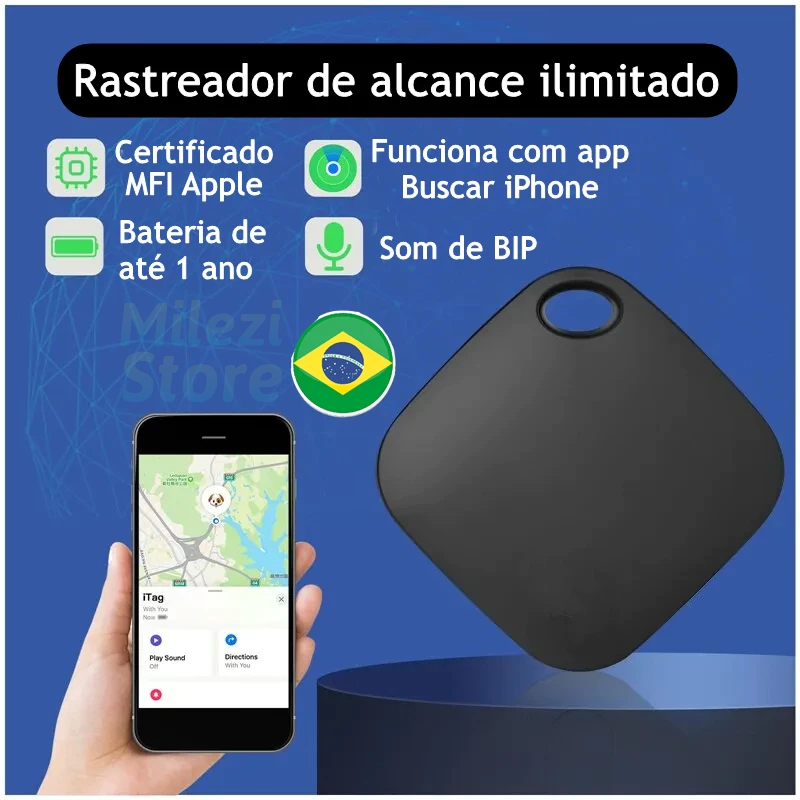 Tag Rastreador iPhone Android Distância Global Certificado
