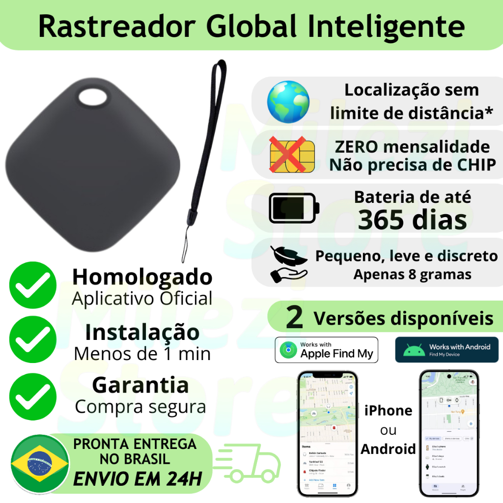 Rastreador Tag Certificado iPhone Android Global
