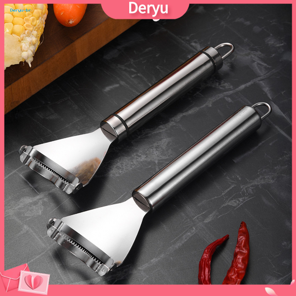 Easy Clean Corn Scraper Thresher Tool Stainless Steel Peeler with Serrated Blade – Grater for Kernel Stripping and Rem