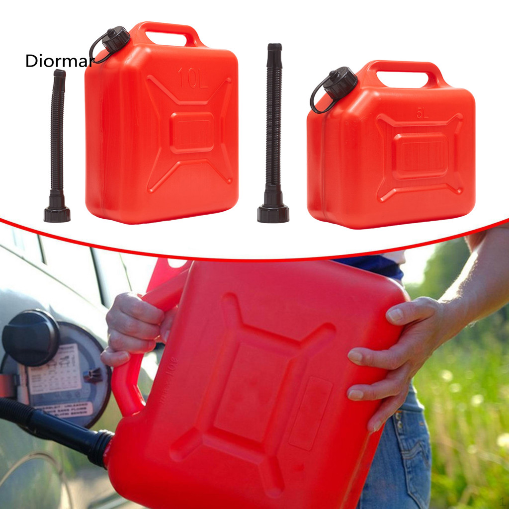 Fuel Tank for Car Portable Transfer 5l/10l Plastic with Spout Handle – Durable Gasoline Diesel Storage Container for C