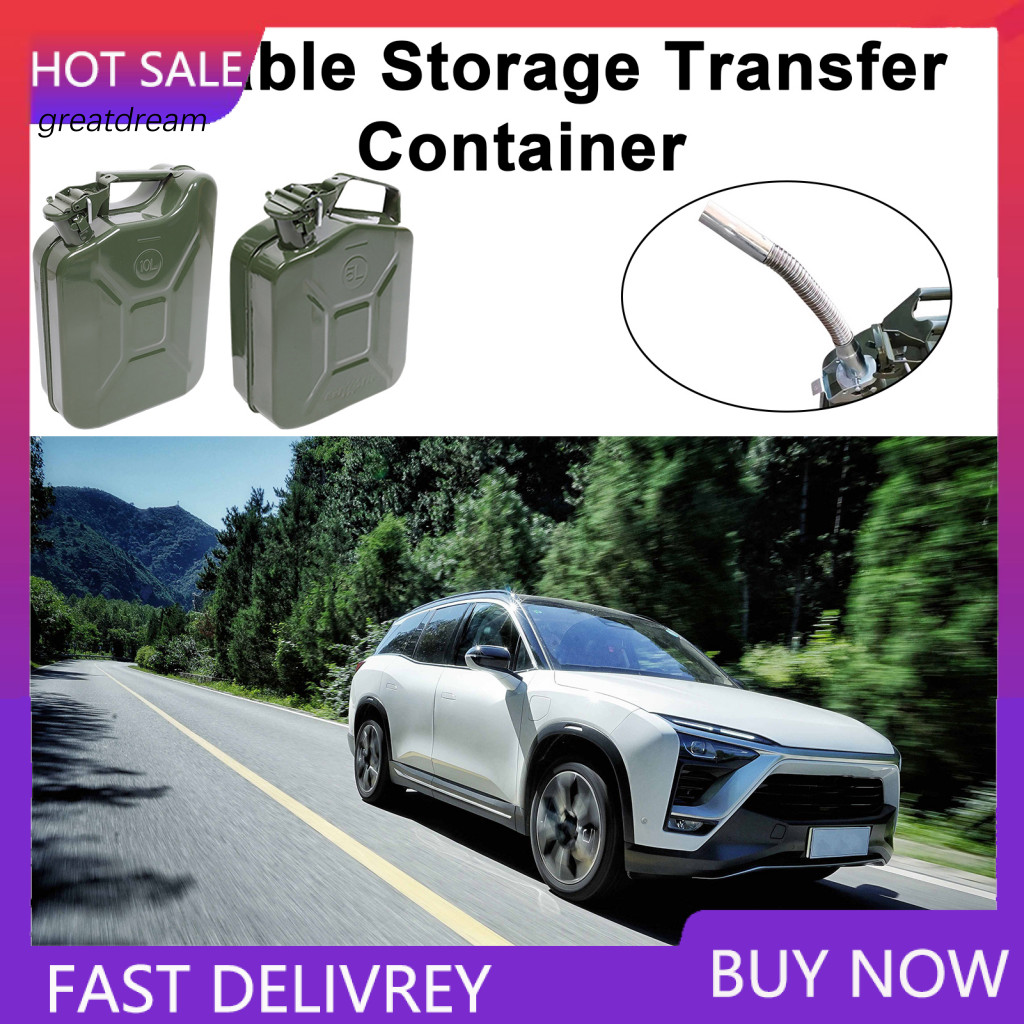Leak-proof Transfer Container Fuel Tank 5/10l Portable with Flexible Spout Capacity Leakproof Oil Storage Durable Sealed