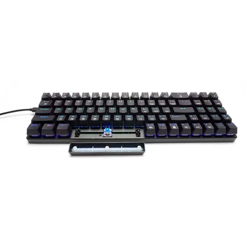 Wired Gaming Mechanical Keyboard 78 Key RGB Backlight with Programmed Effects Stylish Aluminum Housing WIN Keys Disabled