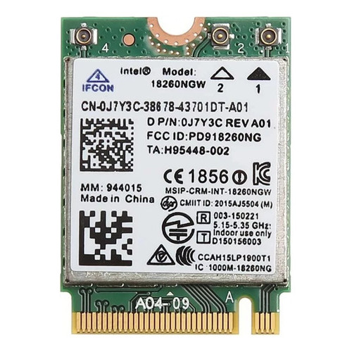 Intel Tri-band Wireless Ac 18260ngw Bt4.1 867mbp Dell 0j7y3c