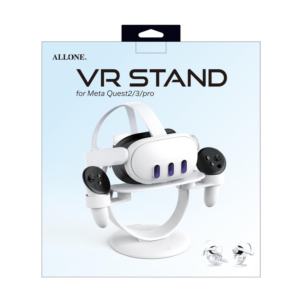 Suporte VR Allone para Meta Quest 3 21,5×28×20cm Stand Branco ALG-MQ3STBK