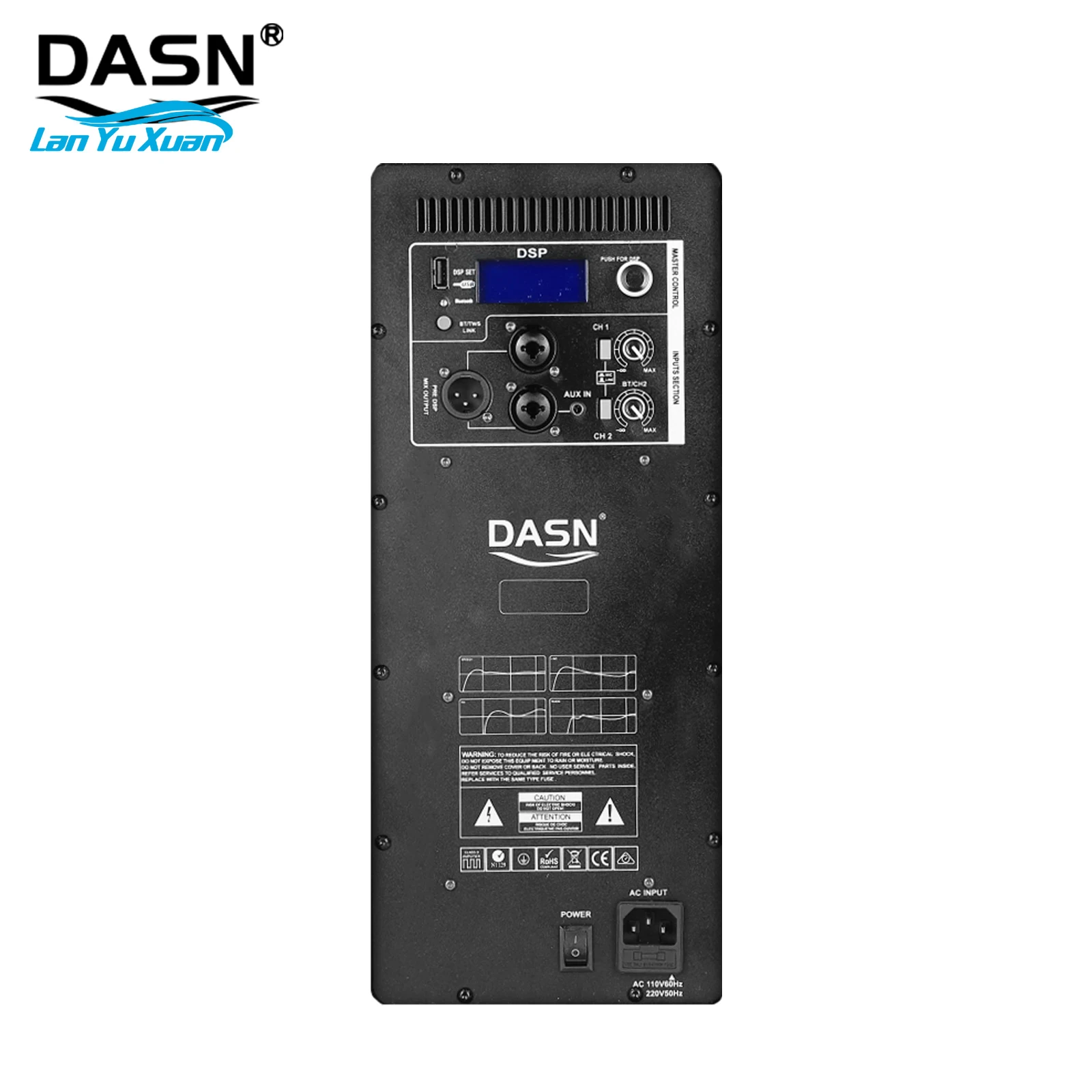 C5DC Dual 6.5 Inch 2000W DSP BT Professional Active Home Stage Office Party Sound System Portable Full Frequency Speaker