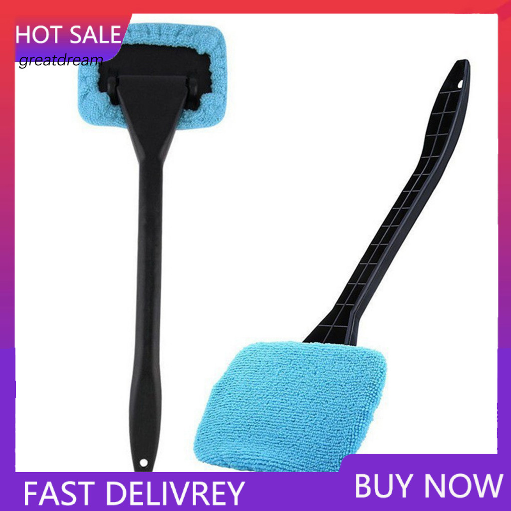 Windshield Wand Rod 16-inch Long Tool with 8 Replacement Cloth Pads – Auto Window Wiper Brush for Cars Trucks Rvs Easy