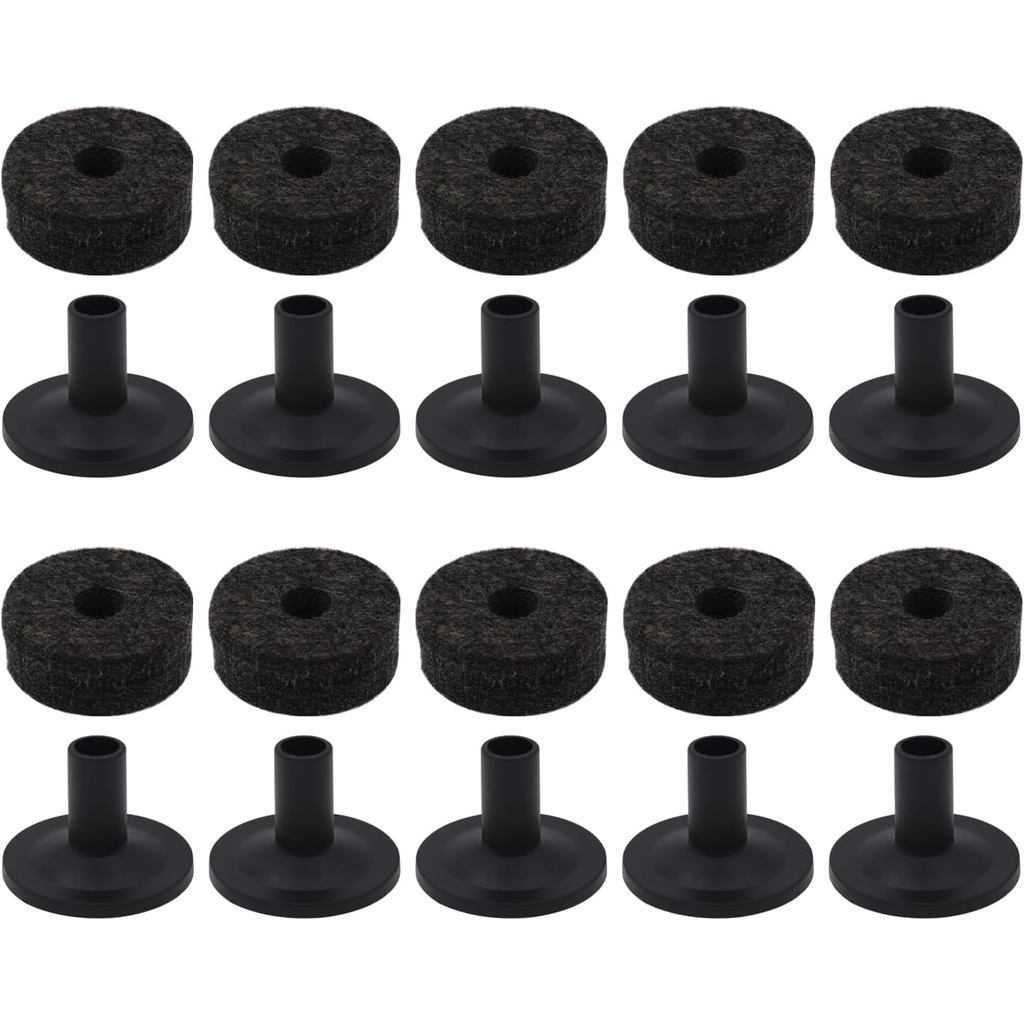 CashBeat Cymbal Felt Pads and Sleeves Set, Drum Stand Replacement Black | Cymbal replacement accessories, 10 cymbal stan
