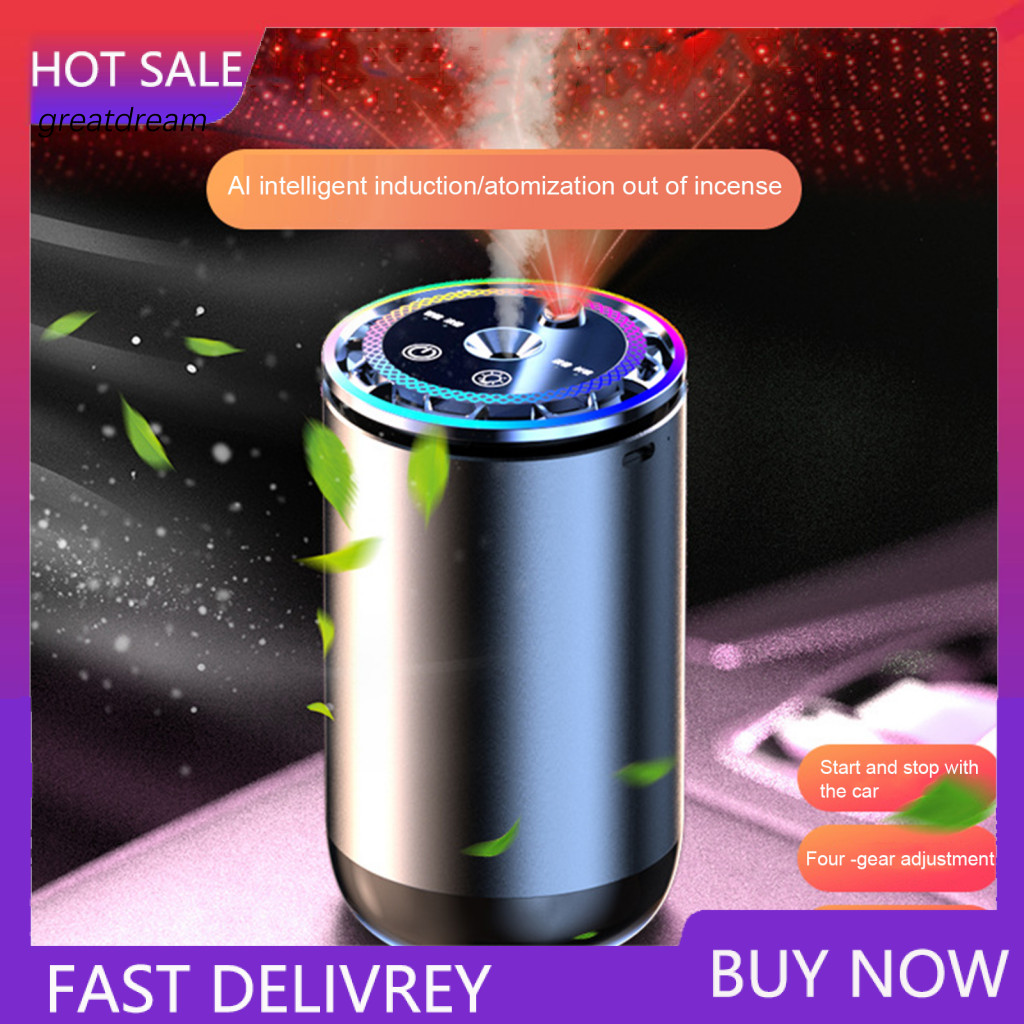 Car Aromatherapy Smart Air Freshener with Rechargeable Atmosphere Light Auto On/off Easy Install Intelligent Aroma Diffu
