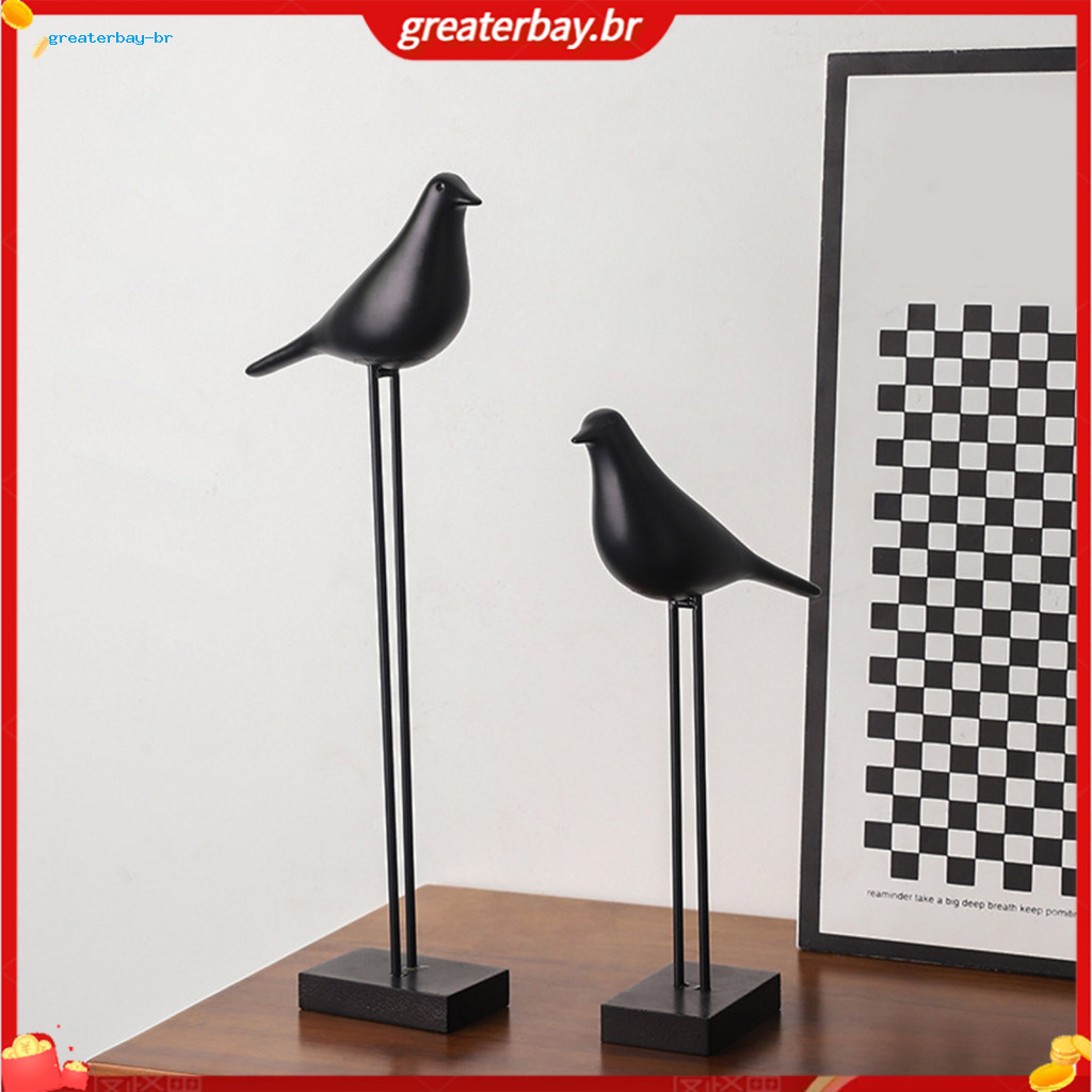 Minimalist Black White Bird Figurine Modern Art Sculpture for Tv Cabinet Bookshelf Office Desk Elegant Home Decor Accent