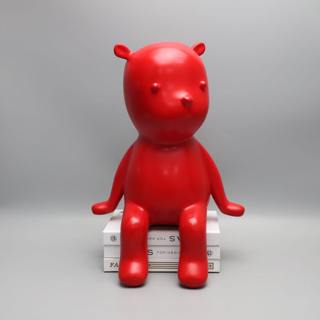 Modern minimalist red-winged bear resin ornament for niche, model home, living room, TV cabinet, home decor
