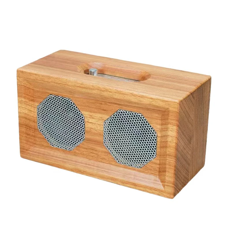 Natural Wooden Bluetooth Speaker 50W Retro HIFl Stereo Wireless Portable With USB/AUX Input For Home/ Gift/Party/Travel/Office