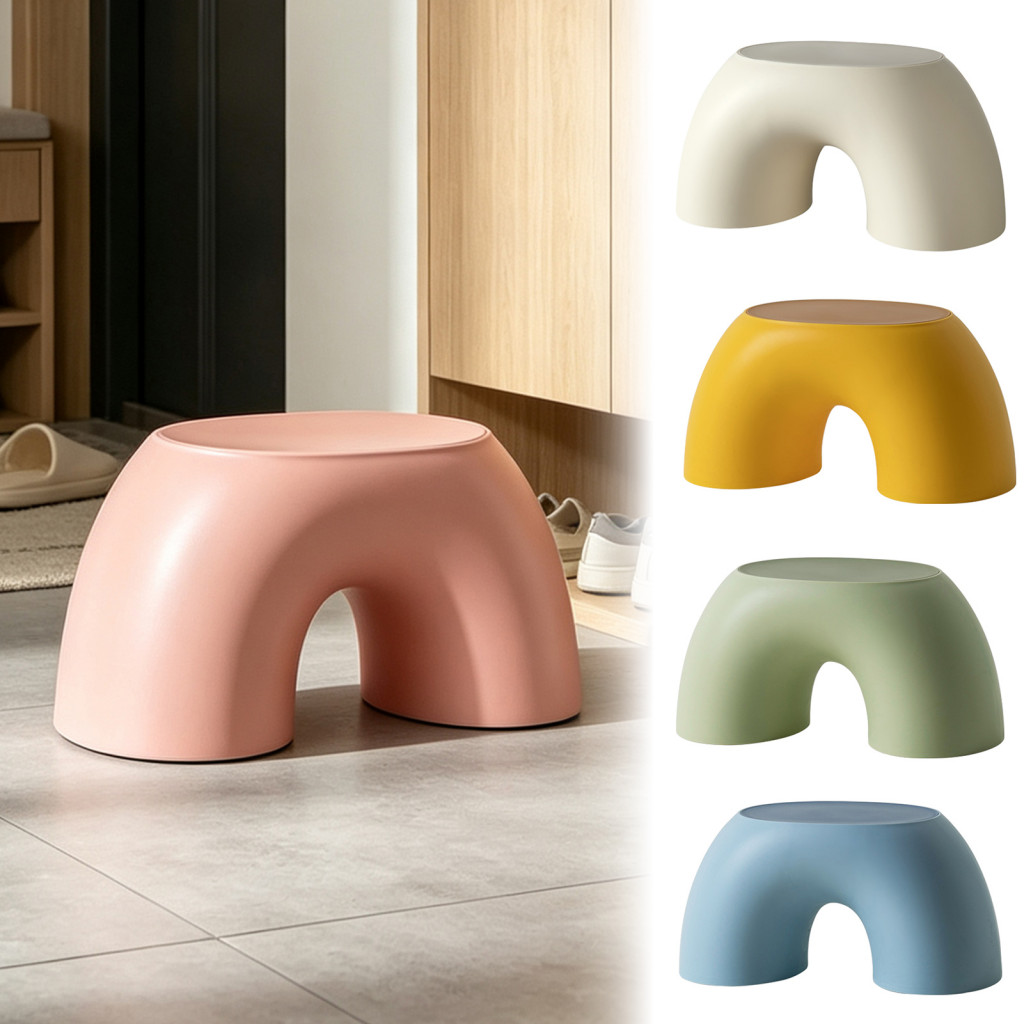 Kids Small Stool with Edges Non-slip Heavy Duty Plastic Step for Bathroom Bedroom Entryway – Durable Multi-purpose Cur