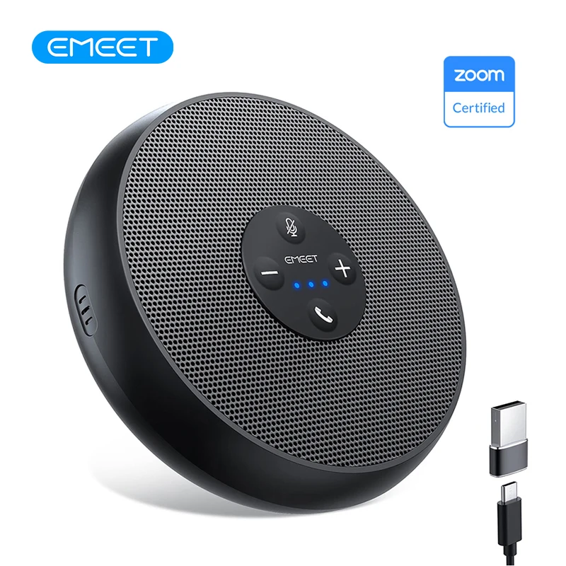 EMEET USB Wired Speakerphone Conference Speaker With 2 Mics 360° Voice Pickup Meeting Microphone Zoom Certified for Office/Home