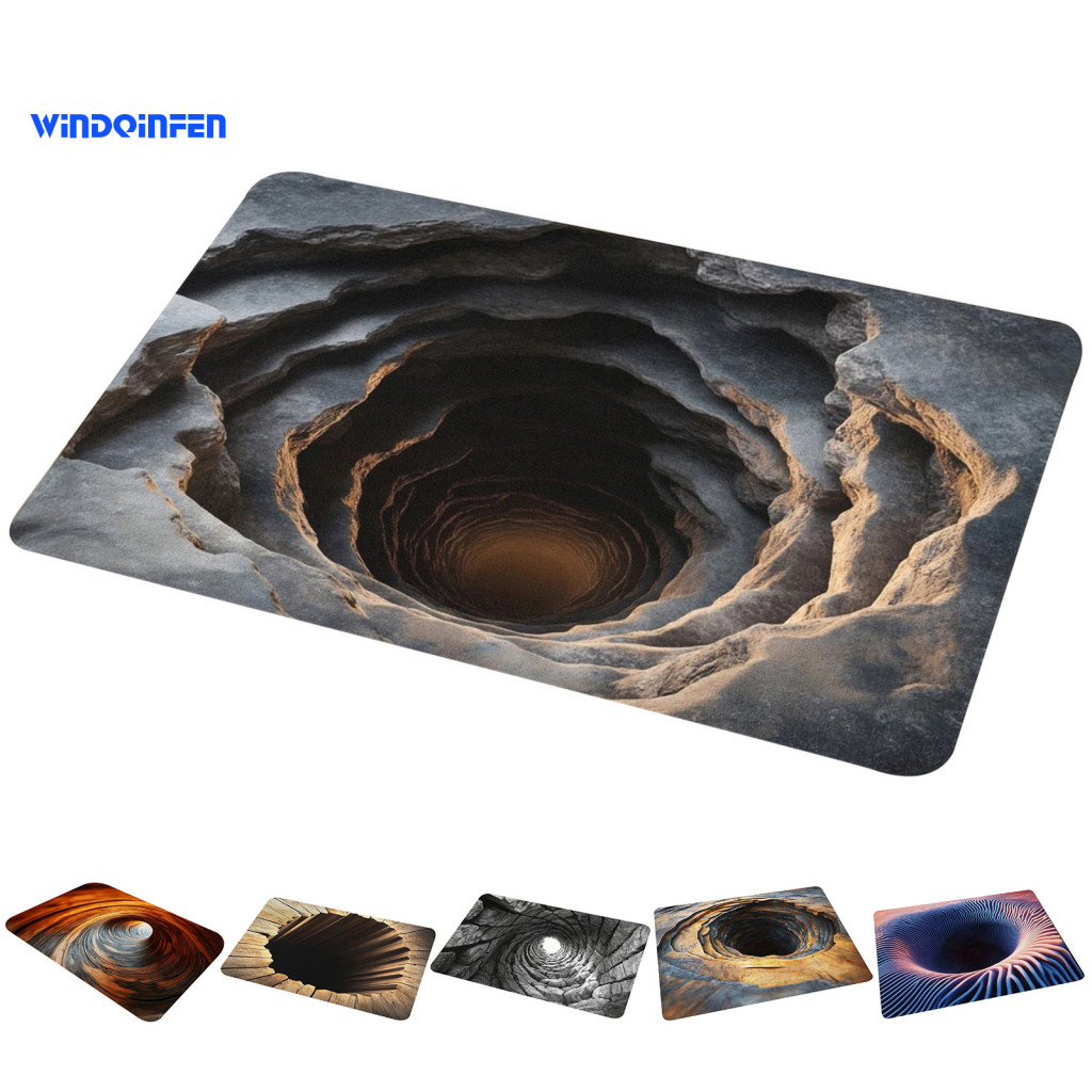 Household Cleaning Mat 3d Optical Illusion Floor Non-slip Door Rug Dust Removal Entrance Fade-resistant Anti-static for