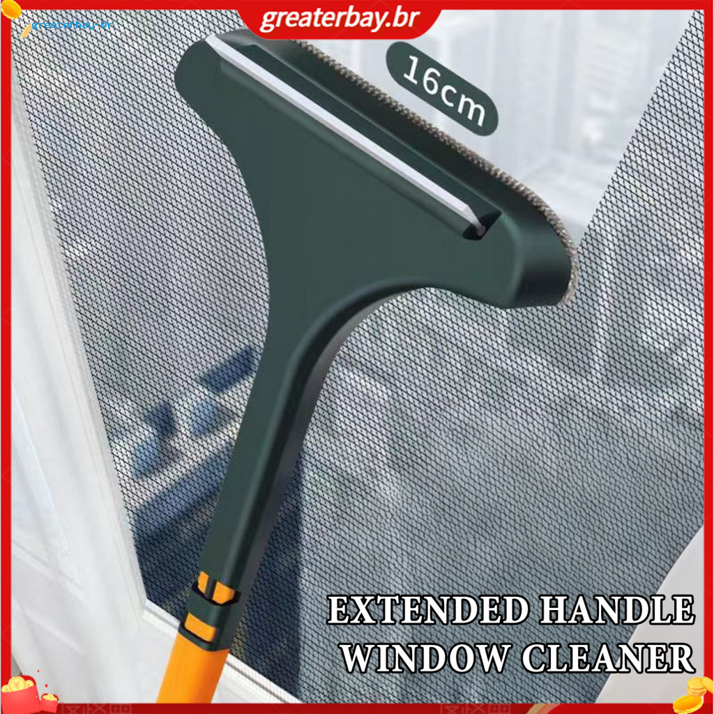 2pcs Outdoor Window Screen Cleaner Brush with Extended Handle – 2-in-1 Scraper Cleaning for Easy Dust Removal and Main