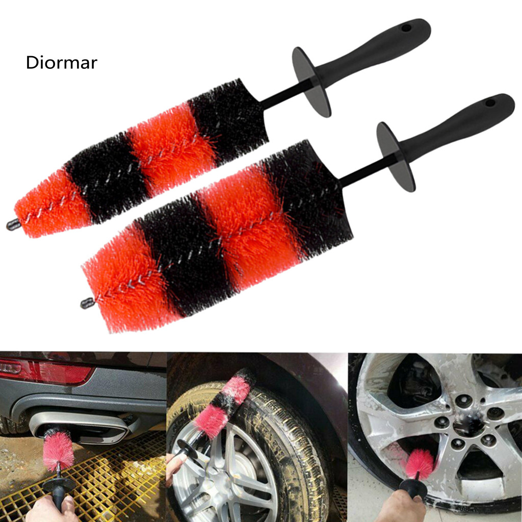Stretch Design Wheel Cleaner Car Brush Set Microfiber Detailing Tool for Tires Rims Engine Effective Brake Dust Removal