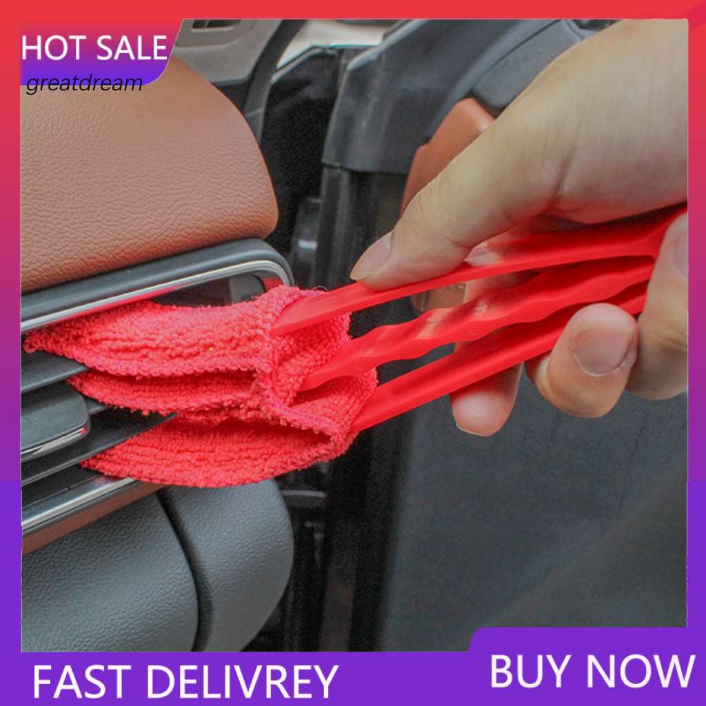 Car Window Brush Dual-head Vent with Soft Bristles – Reusable Dashboard Air Detailing Tool for Dust Removal Essential