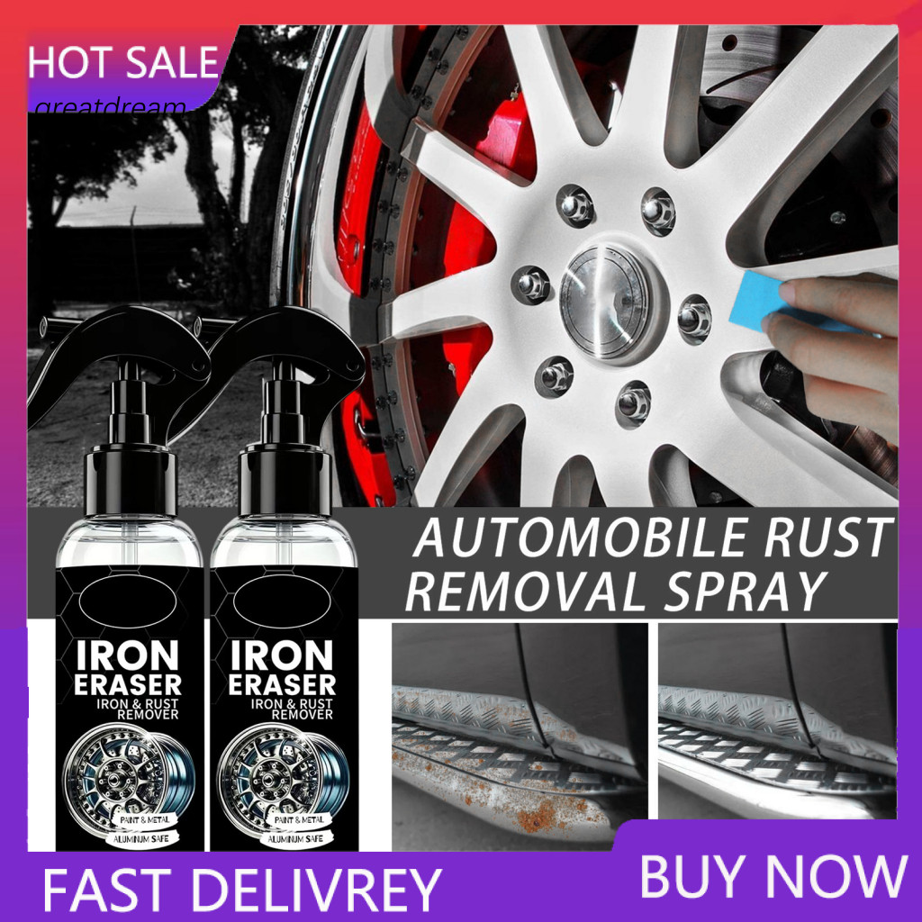 Rust Removal Spray Automotive Cleaner Iron Remover for Cars 120ml – Fast Brake Dust Metal Stain for Auto Paint Effecti