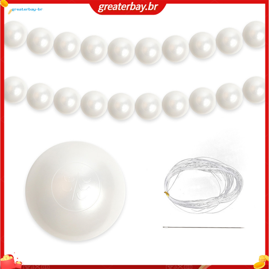 10pcs Diy Faux Pearl Garland White Bead Wall Hanging Ornament for Staircase Decoration Home Wedding Bridal Shower Party
