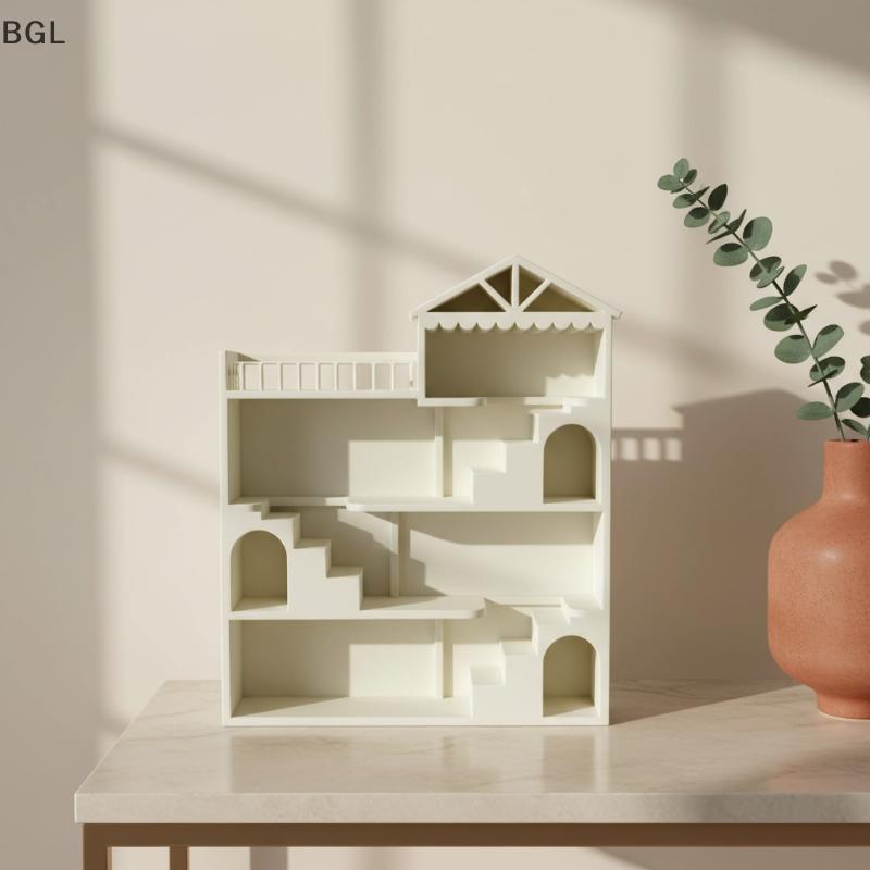 [brightlight.br] Mini Casa Branca De Armazenamento Ra Multi-Story Staircase Villa Design Prateleira De Exibição Para De