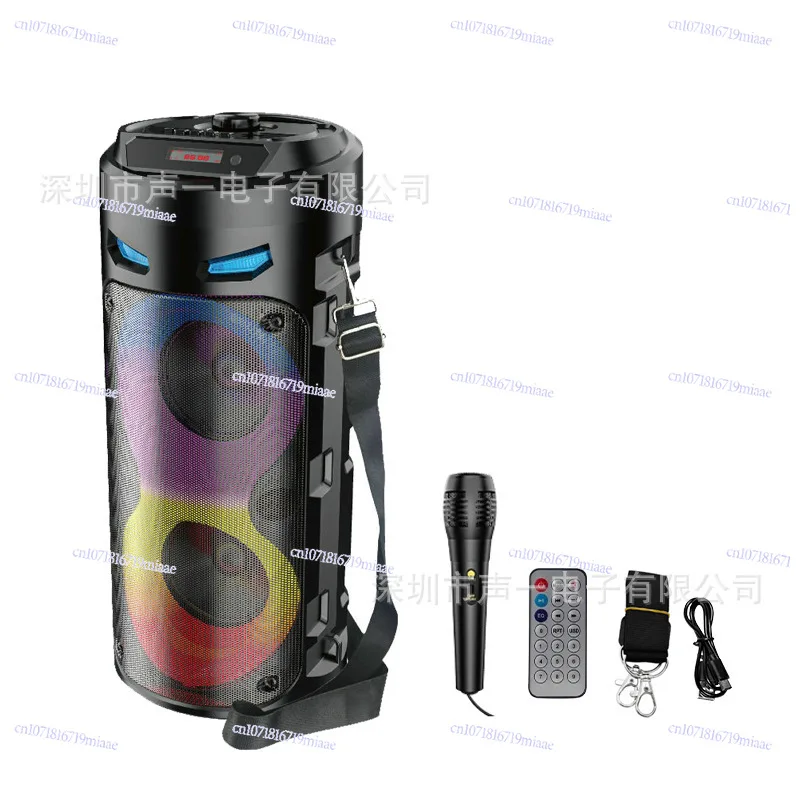 ZQS4239S Cross-border Devil Colorful Lights Bluetooth Audio Portable Car Subwoofer Colorful Strap Speaker