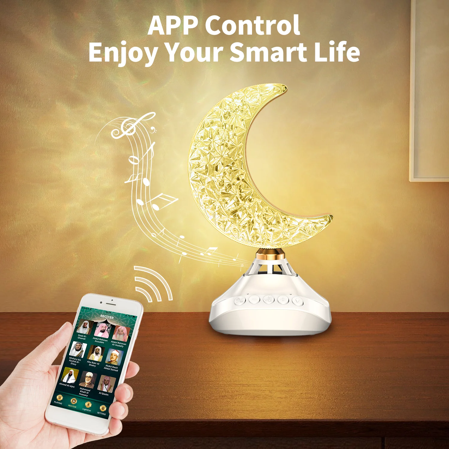 Quran Speakers Desk Lamp koran Moon Night Light Muslim Speakers for Gift Home office